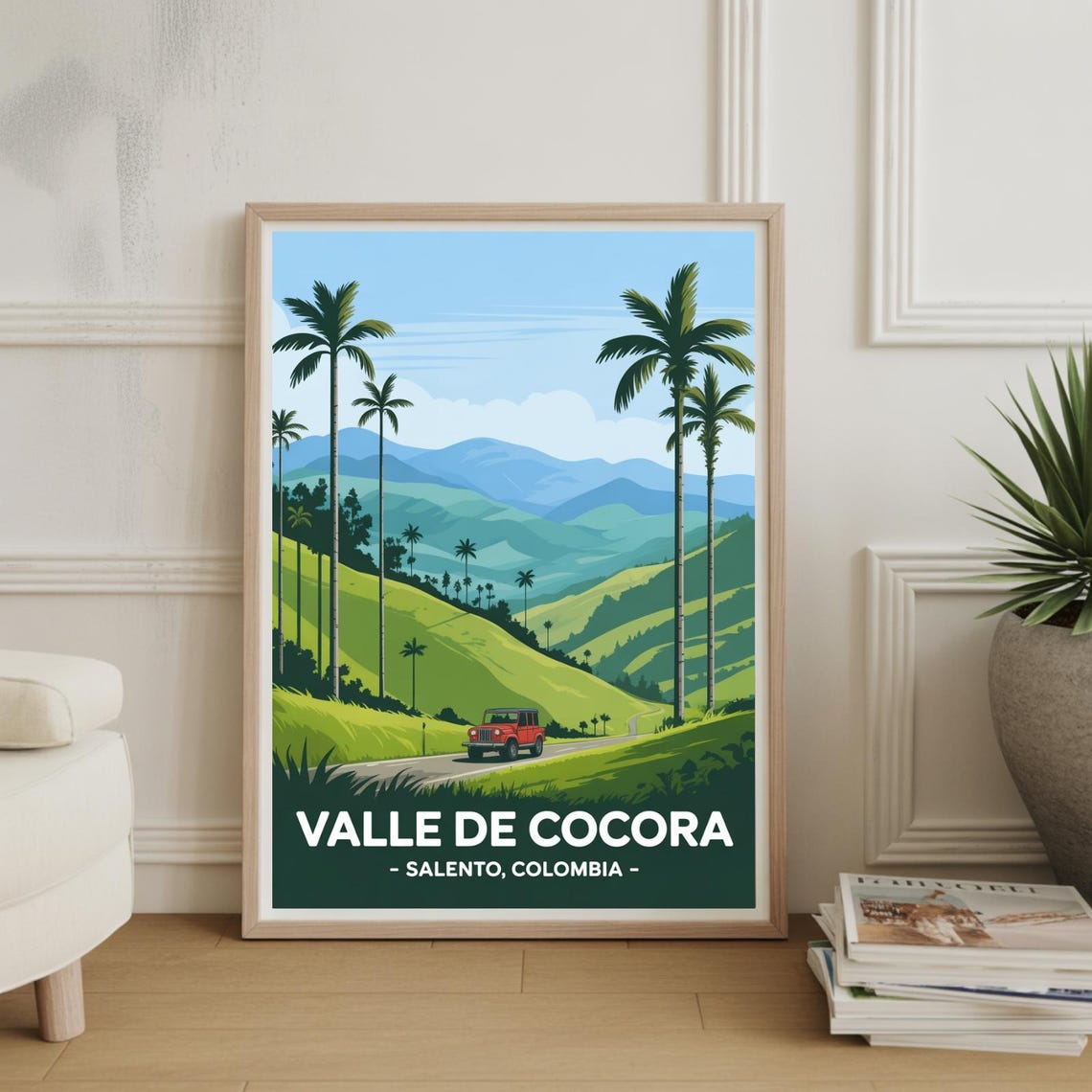 Valle De Cocora Salento Colombia Travel Poster Wanderlust Wall Art Adventure Decor