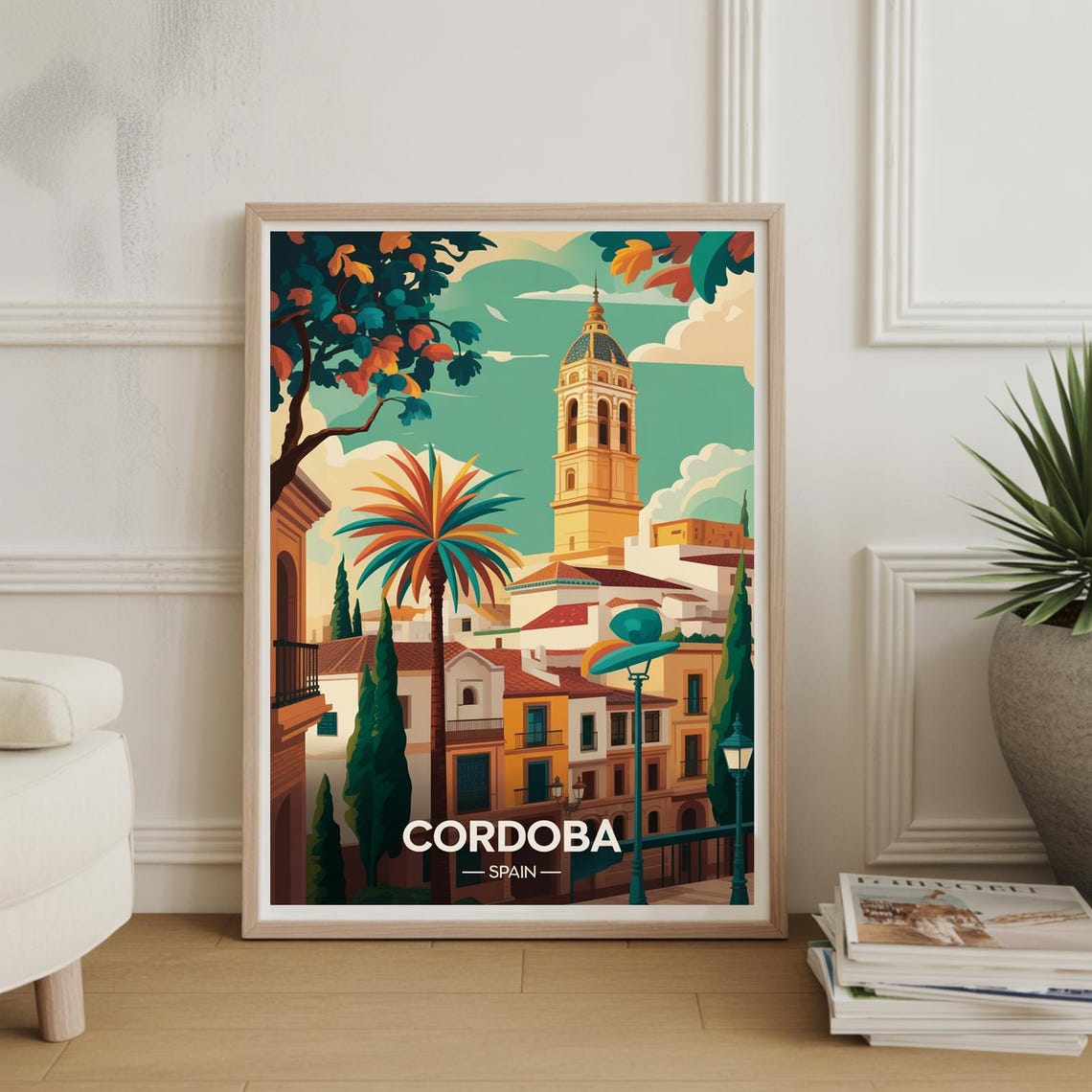 Cordoba Spain Travel Poster Spanish Cityscape Wall Art For Home Office Gift Enthusiasts