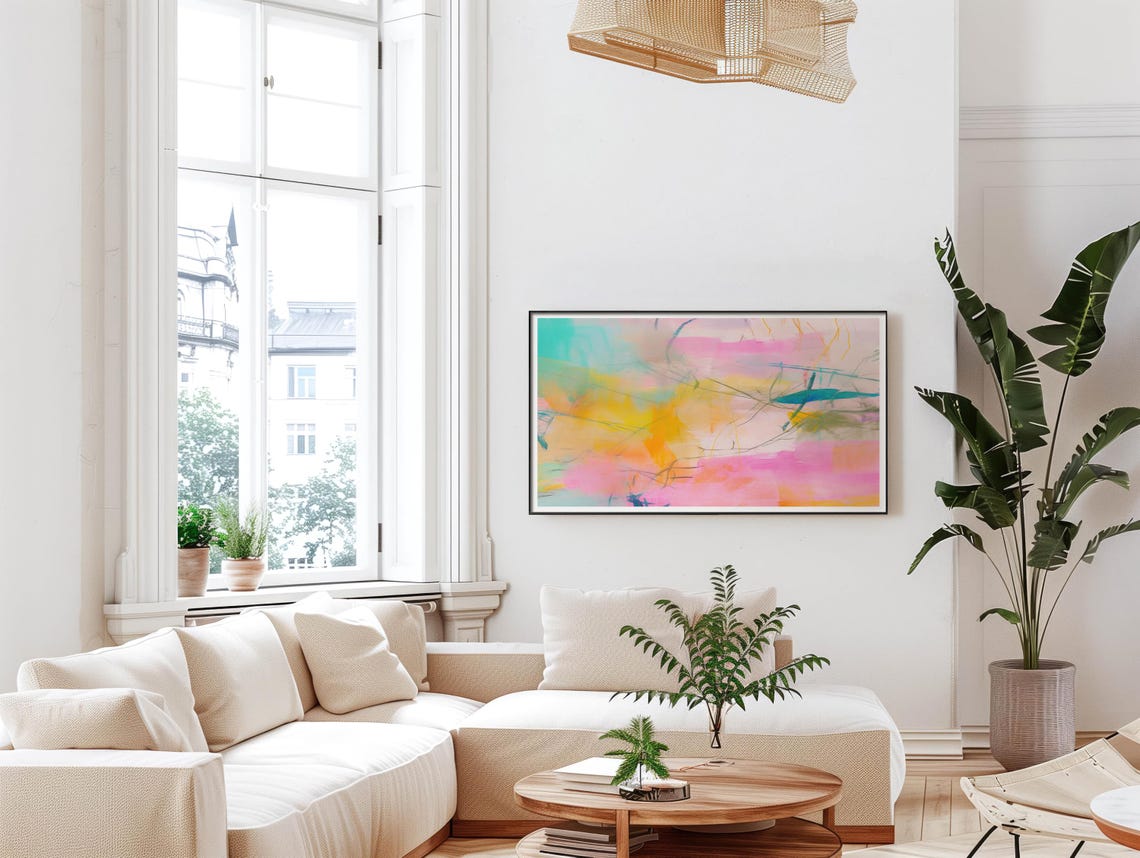 Abstract Frame Tv Art Art For Frame Tv Bright Abstract Oil Painting Bold Abstract Art 005 - Image 5