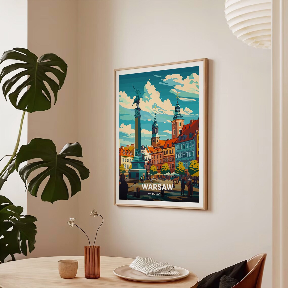 Warsaw Cityscape Poster, European Travel Art - Image 2