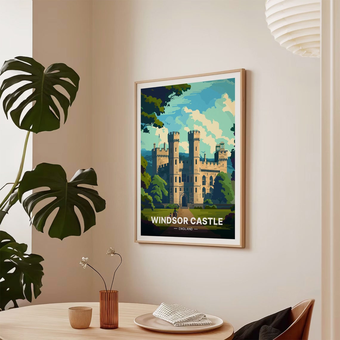 Windsor Castle England Historic Fortress Retro Travel Poster - Image 2