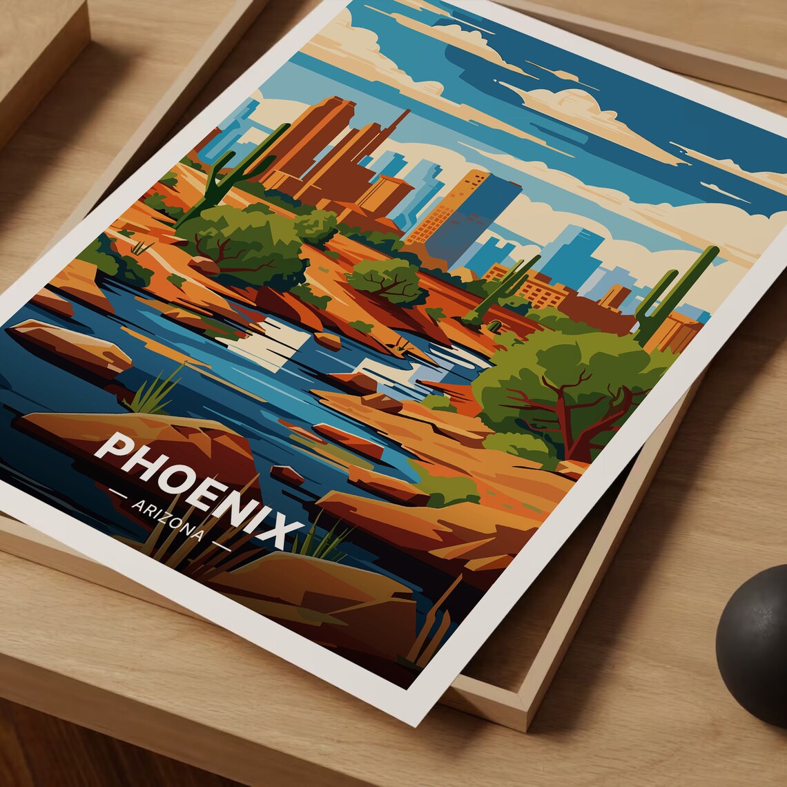 Phoenix Travel Poster, Arizona Desert Landscape - Image 3