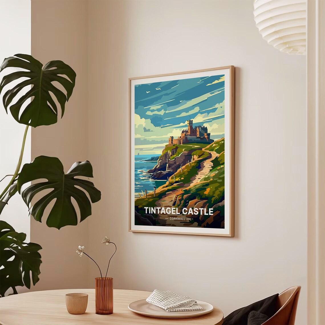 Tintagel Castle Cornwall England Vintage Travel Poster Coastal Art - Image 2