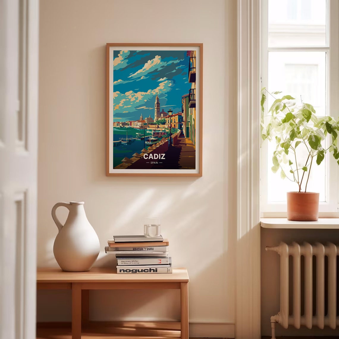 Cadiz Spain Harbor Waterfront Bell Tower Coastal Travel Poster - Image 4