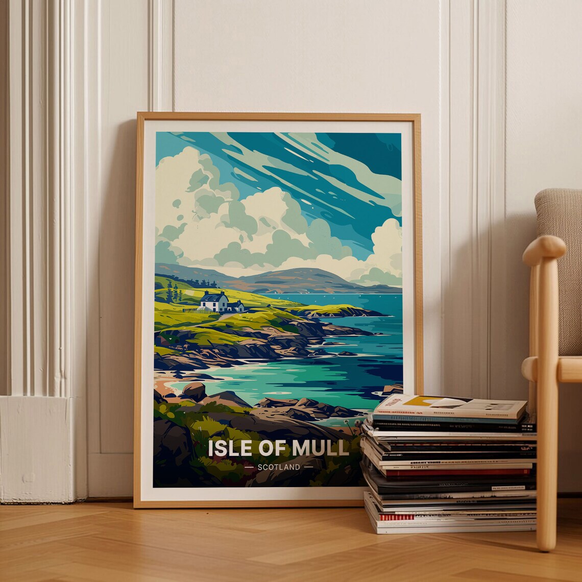 Isle Of Mull Travel Poster, Scotland Landscape Art