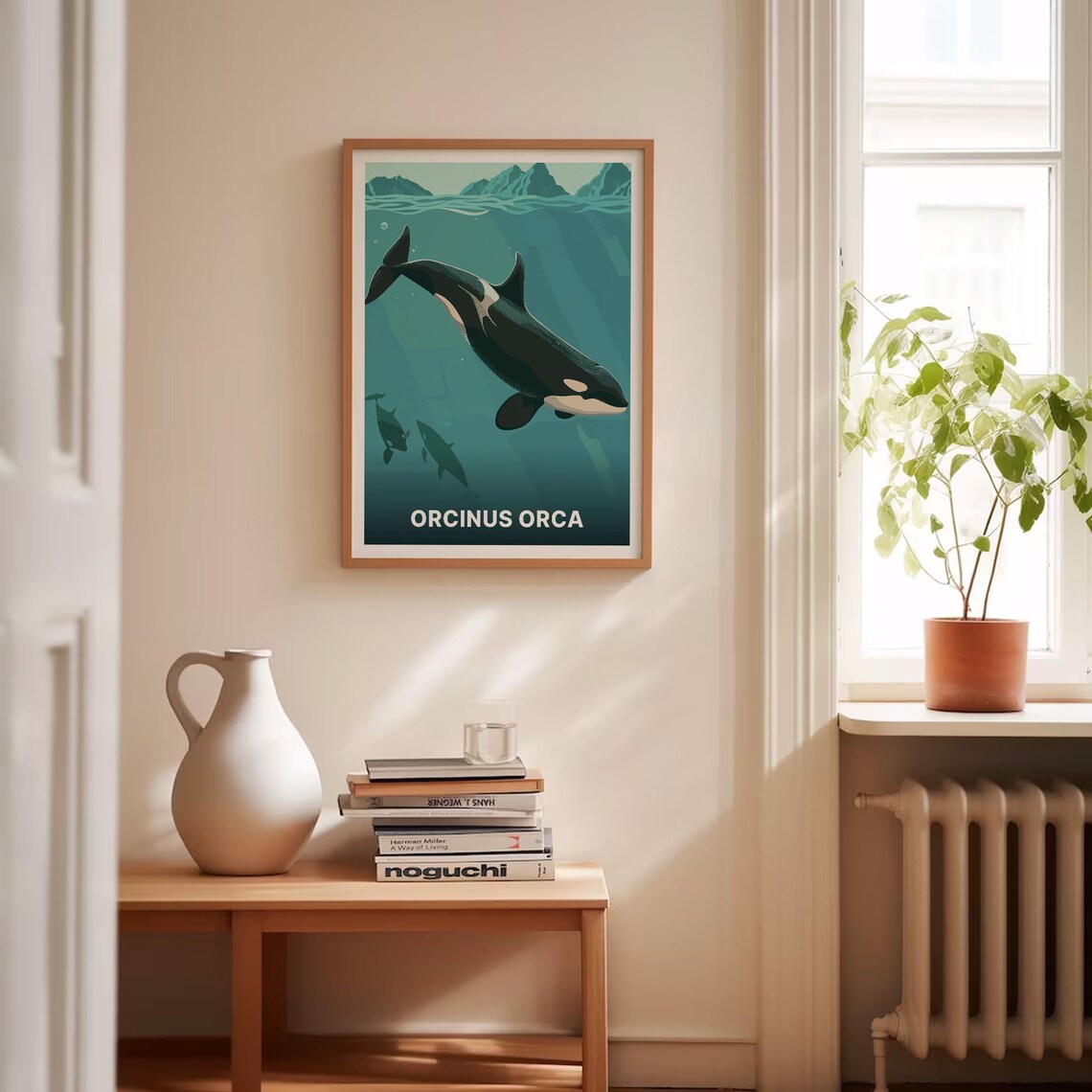Orca Killer Whale Minimalist Ocean Sea Life Art - Image 4