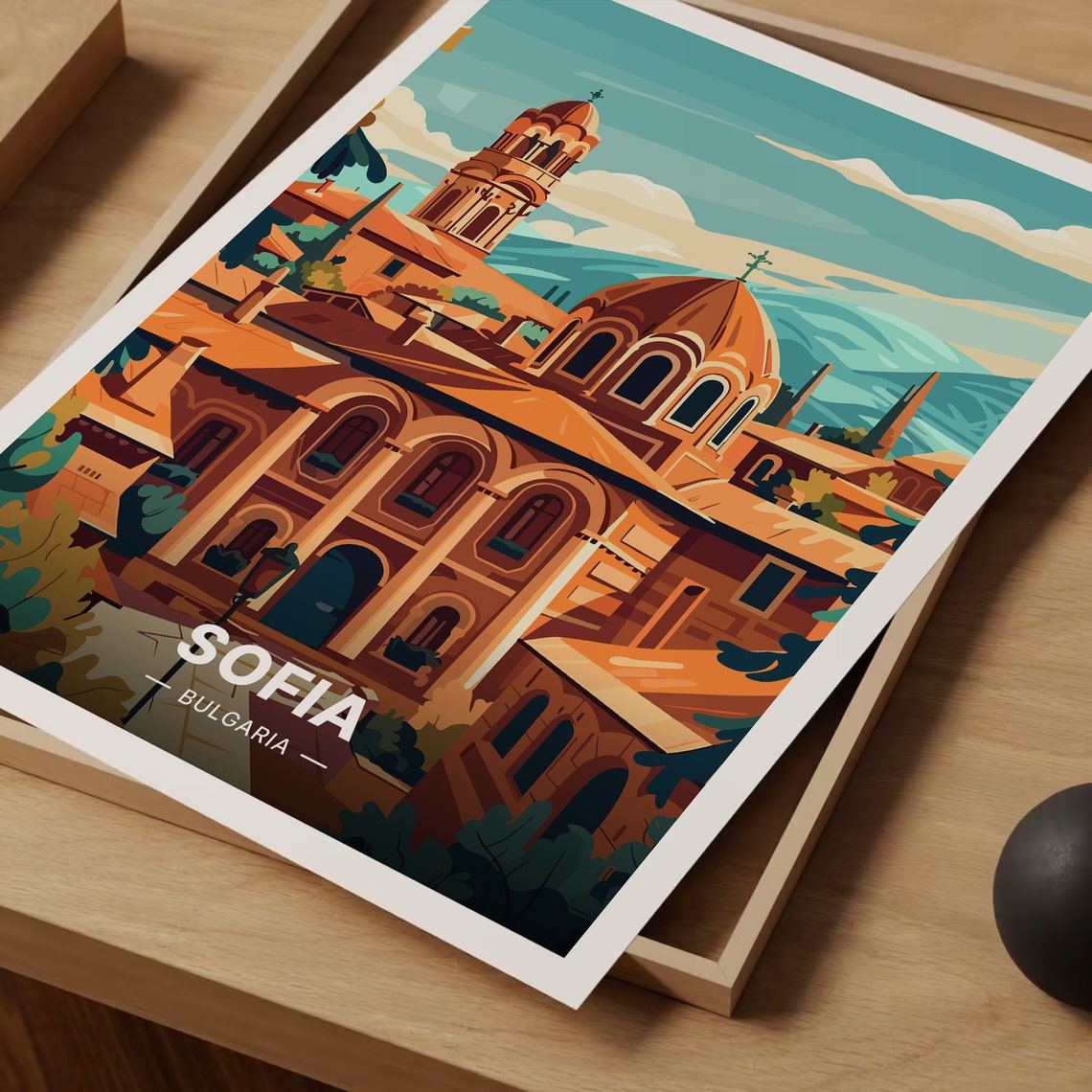 Sofia Bulgaria Alexander Nevsky Cathedral Orthodox Travel Poster - Image 3