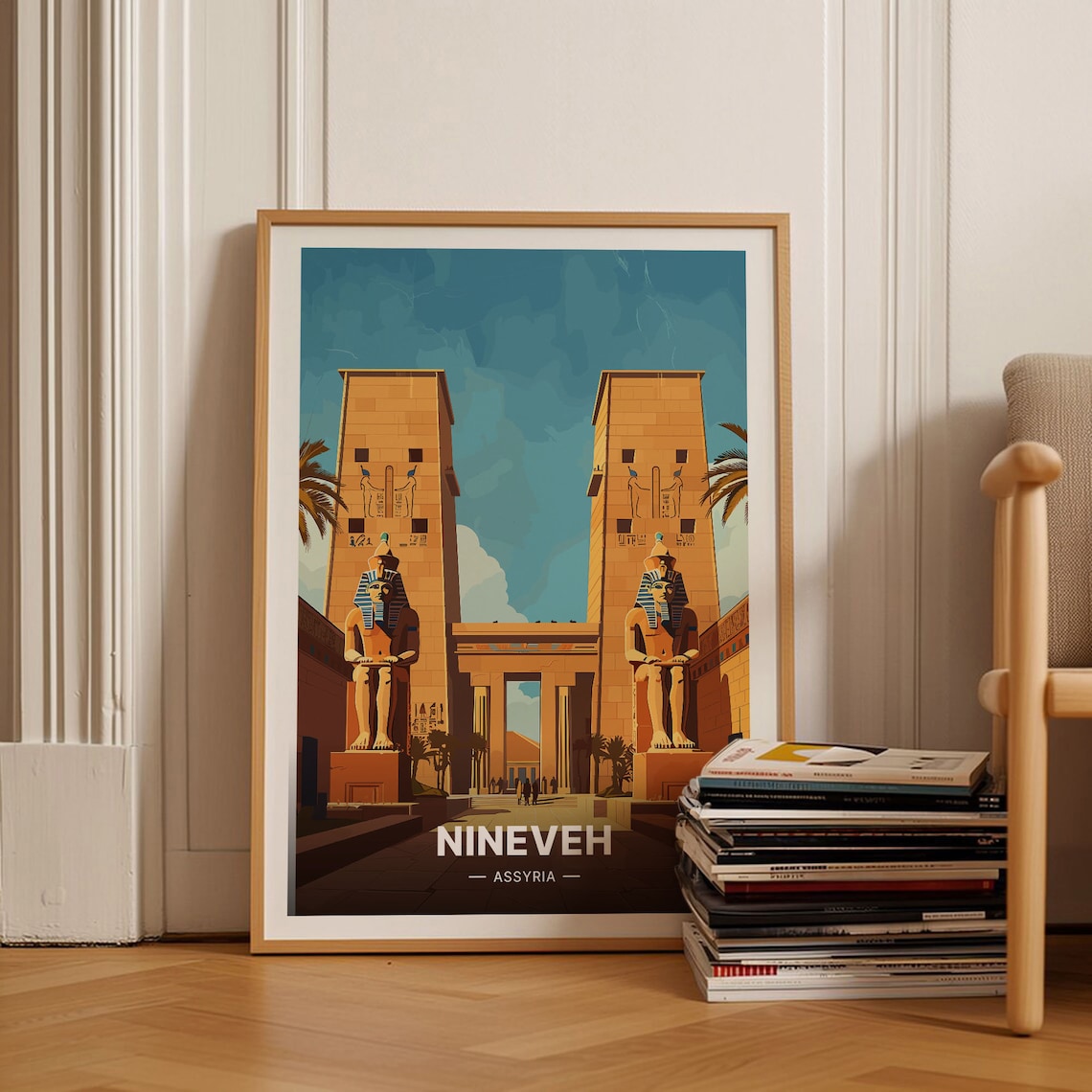 Nineveh Assyria Vintage Style Travel Poster