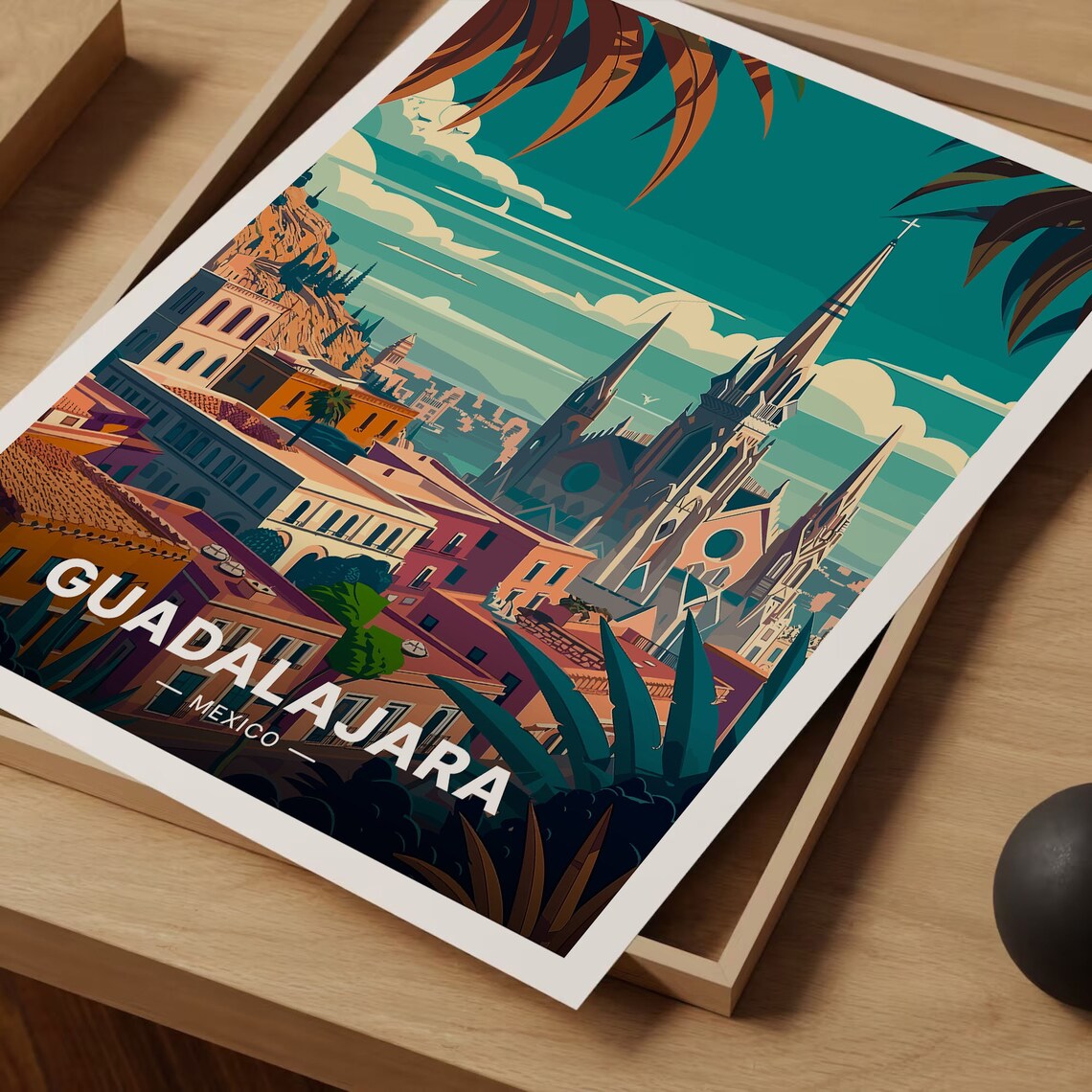 Guadalajara Travel Poster, Cityscape Art Print - Image 3