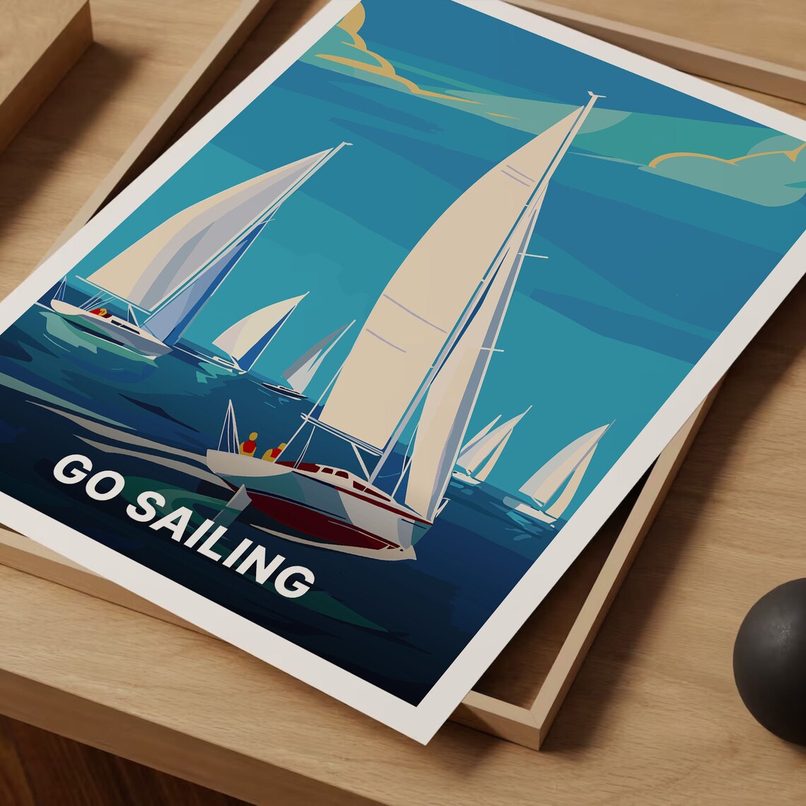 Vintage Sailing Travel Poster, Nautical Adventure Decor - Image 3
