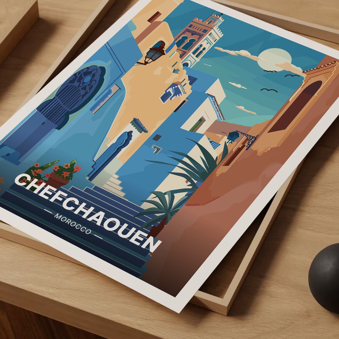 Chefchaouen Morocco Blue City Medina Streets Vintage Travel Poster - Image 3