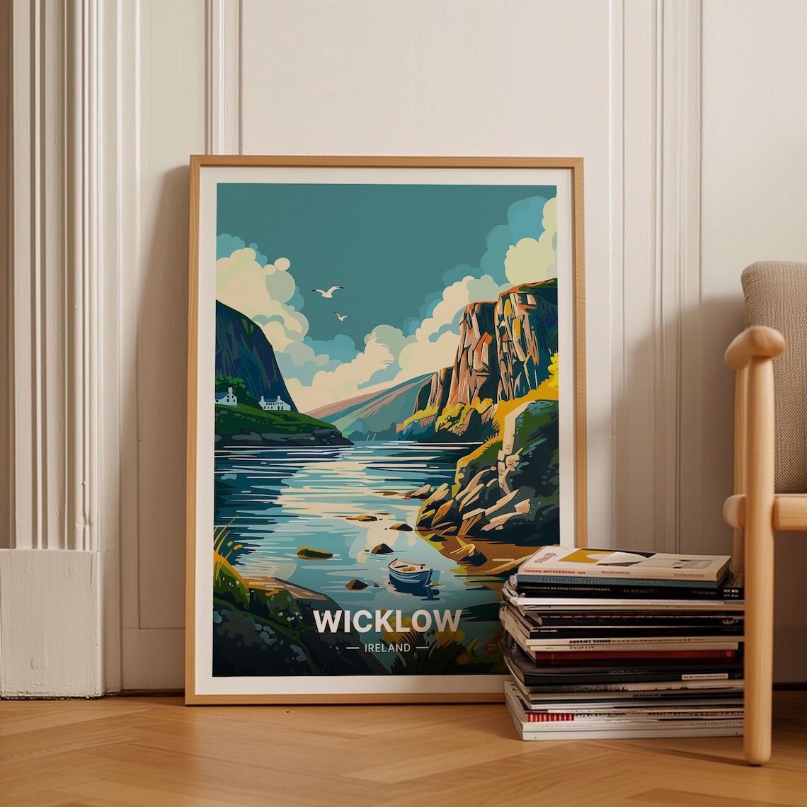 Wicklow Ireland Vintage Inspired Travel Poster