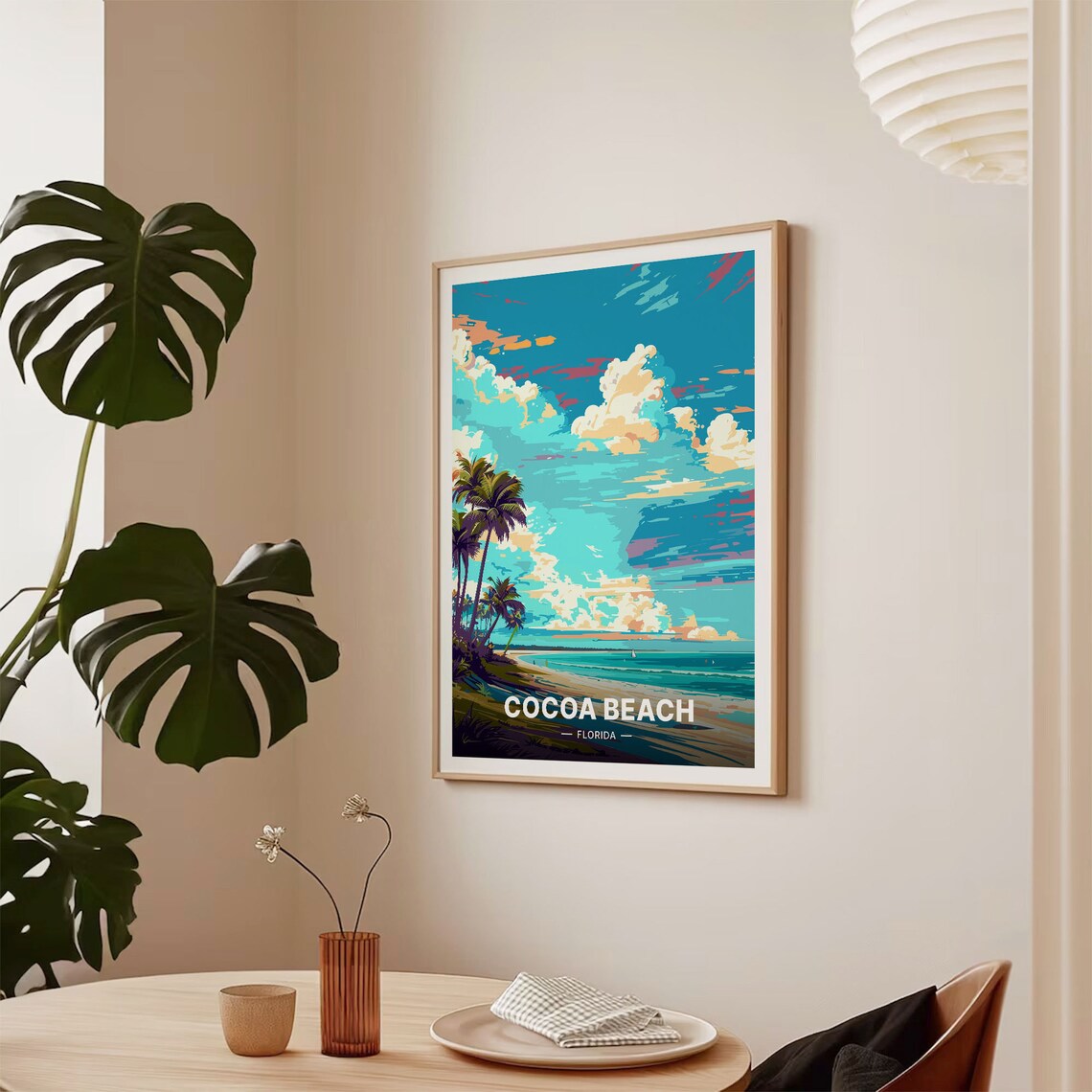 Cocoa Beach Travel Poster, Florida Coastal Art - Image 2