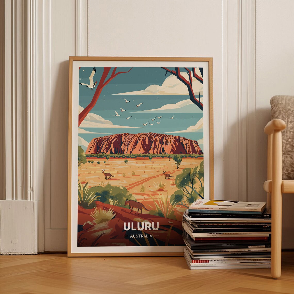 Uluru Ayers Rock Australia Red Centre Desert Landscape Travel Poster