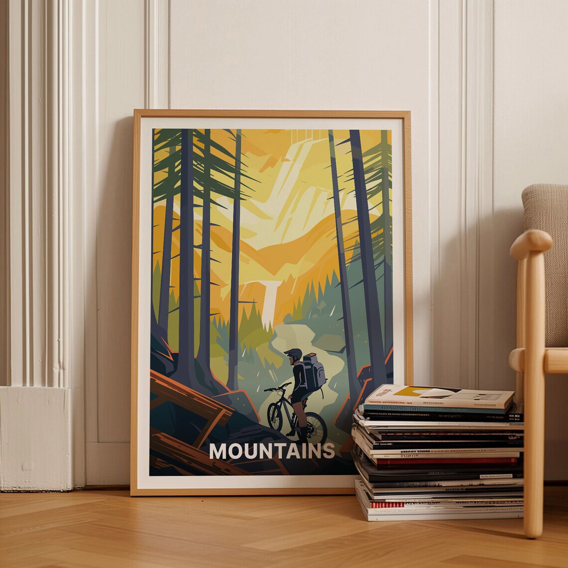 Mountain Biking Adventure Travel Poster, Extreme Sports