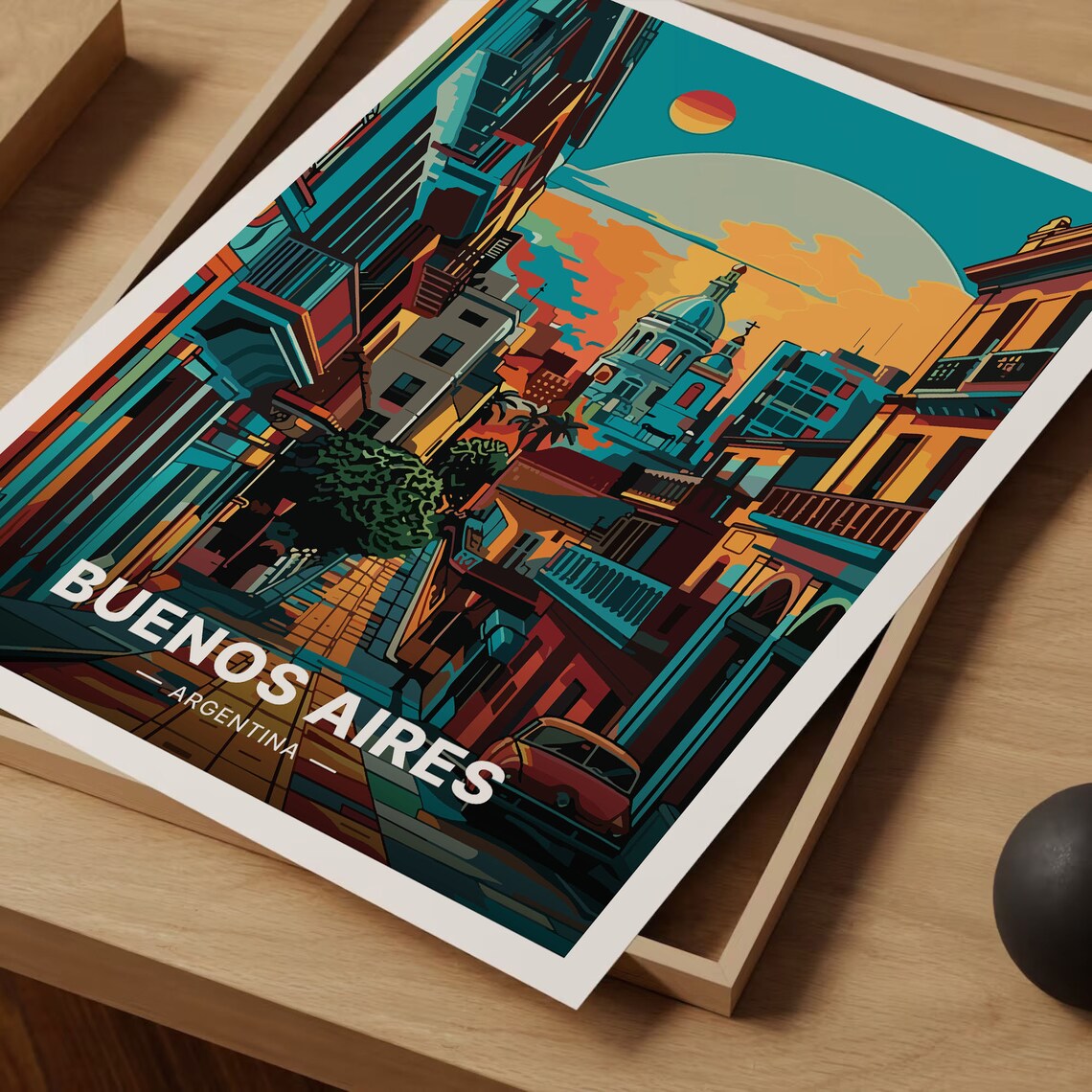 Buenos Aires Travel Poster, Argentina Cityscape Art - Image 3
