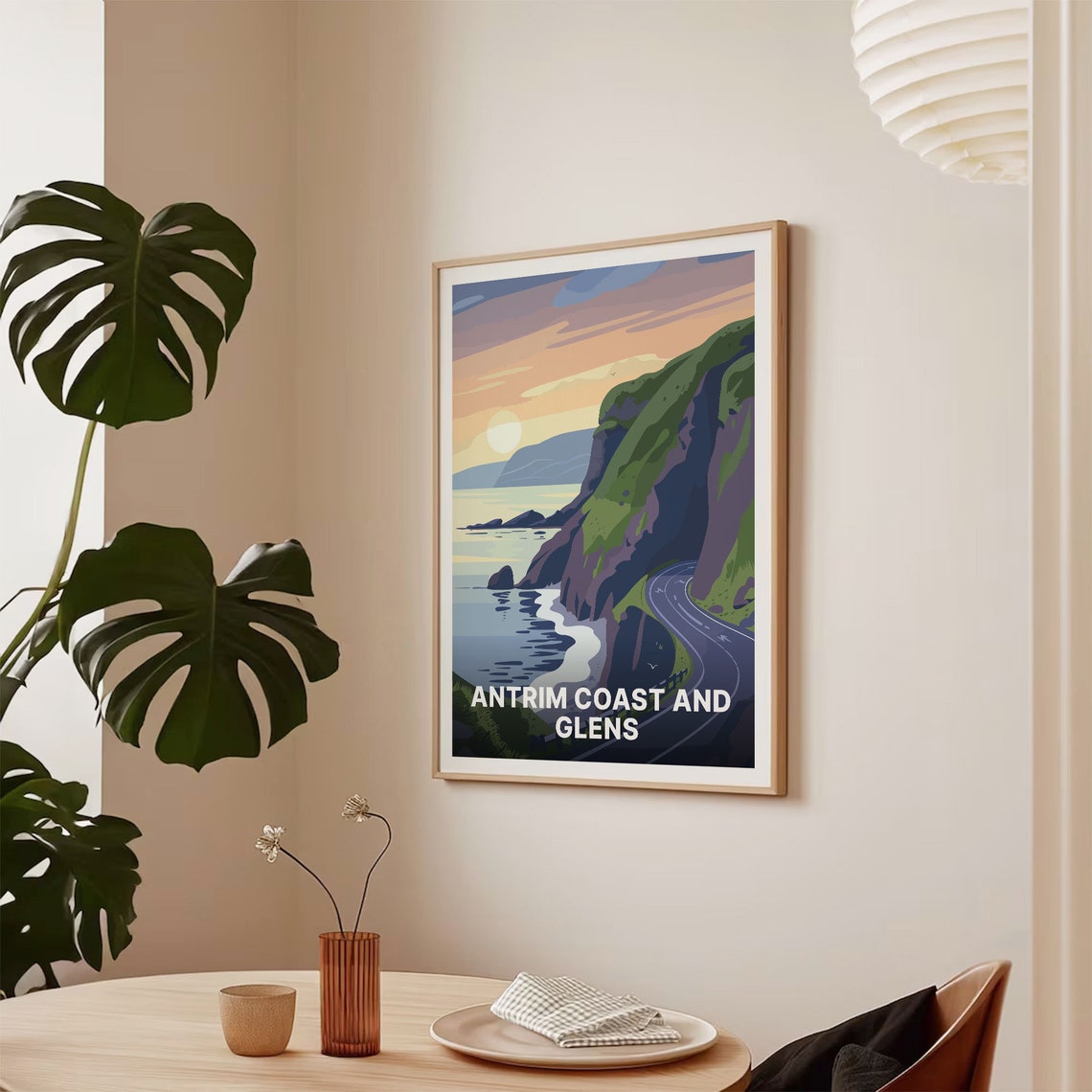 Antrim Coast And Glens Travel Poster Northern Ireland Cliff Road Art - Image 2