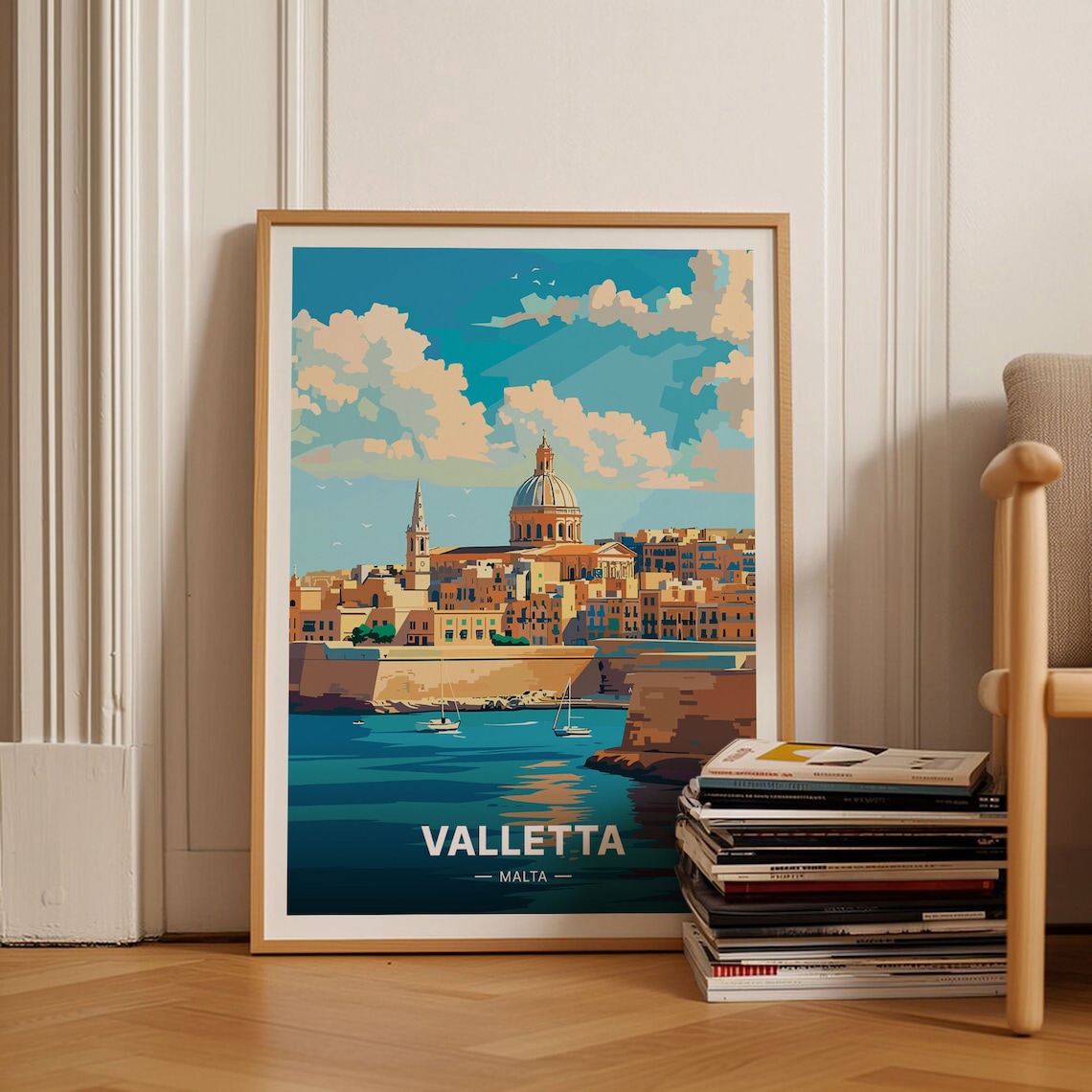 Valletta Malta Travel Poster, Europe Wall Art