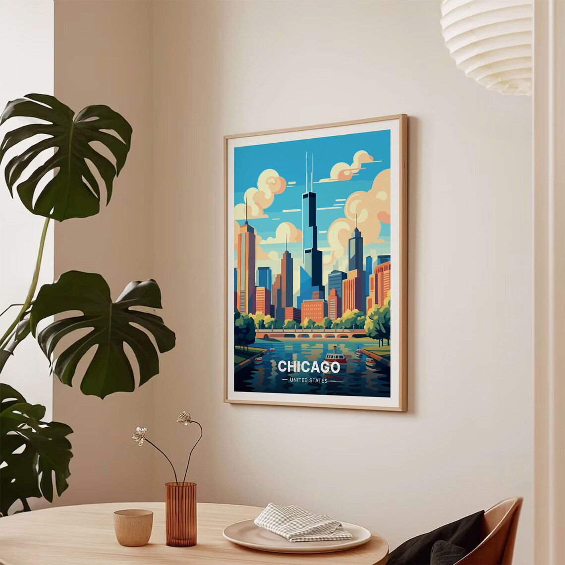 Chicago Skyline Home And Office Wall Art Print - Image 2