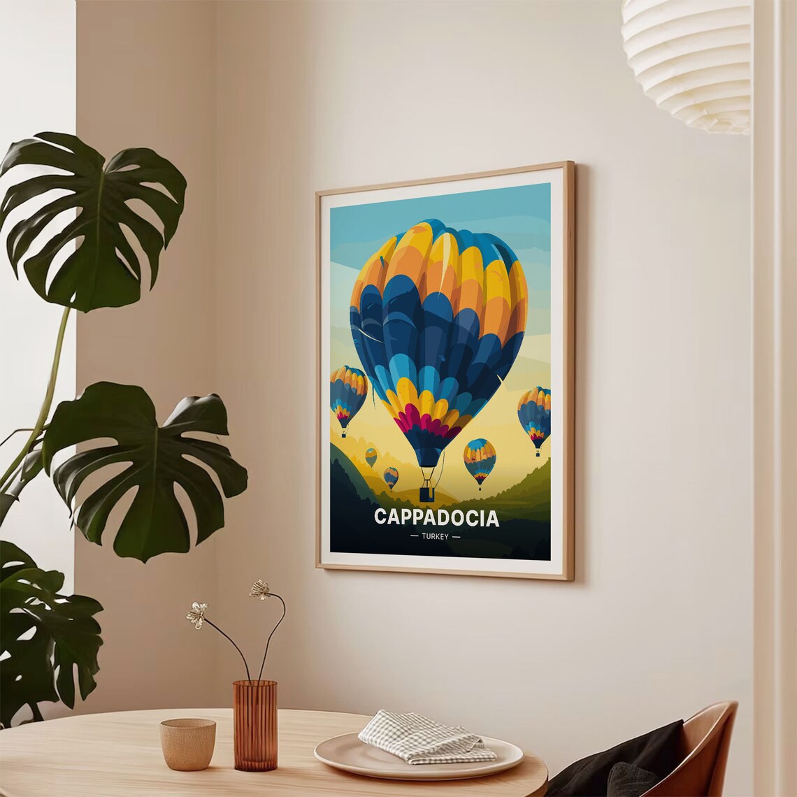 Cappadocia Turkey Colorful Hot Air Balloons Sky Travel Poster - Image 2