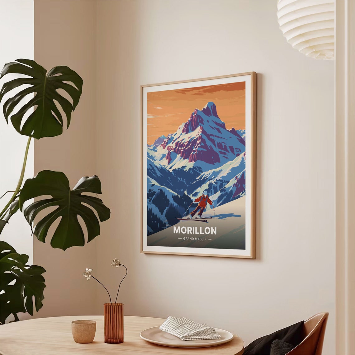 Morillon Grand Massif French Alps Ski Resort Winter Travel Poster - Image 2
