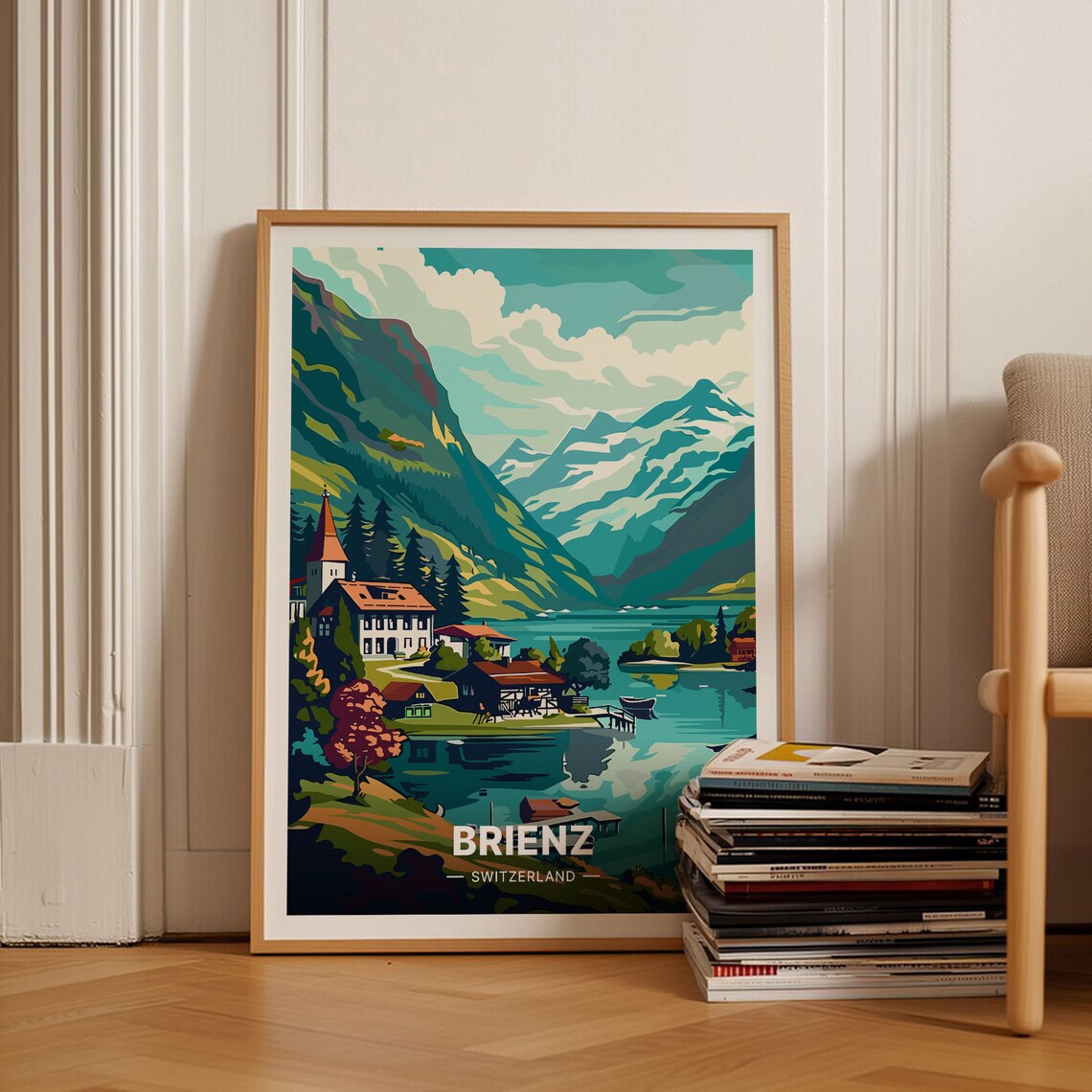 Switzerland Brienz Vintage Travel Poster Art Print