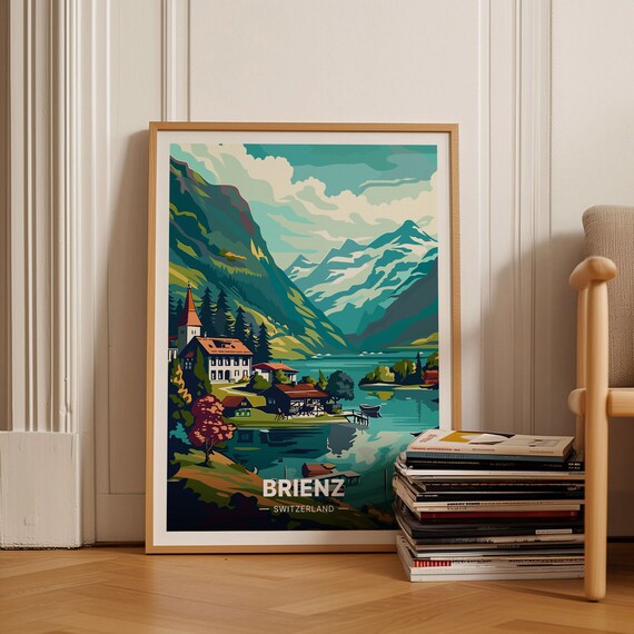 Switzerland Brienz Vintage Travel Poster Art Print