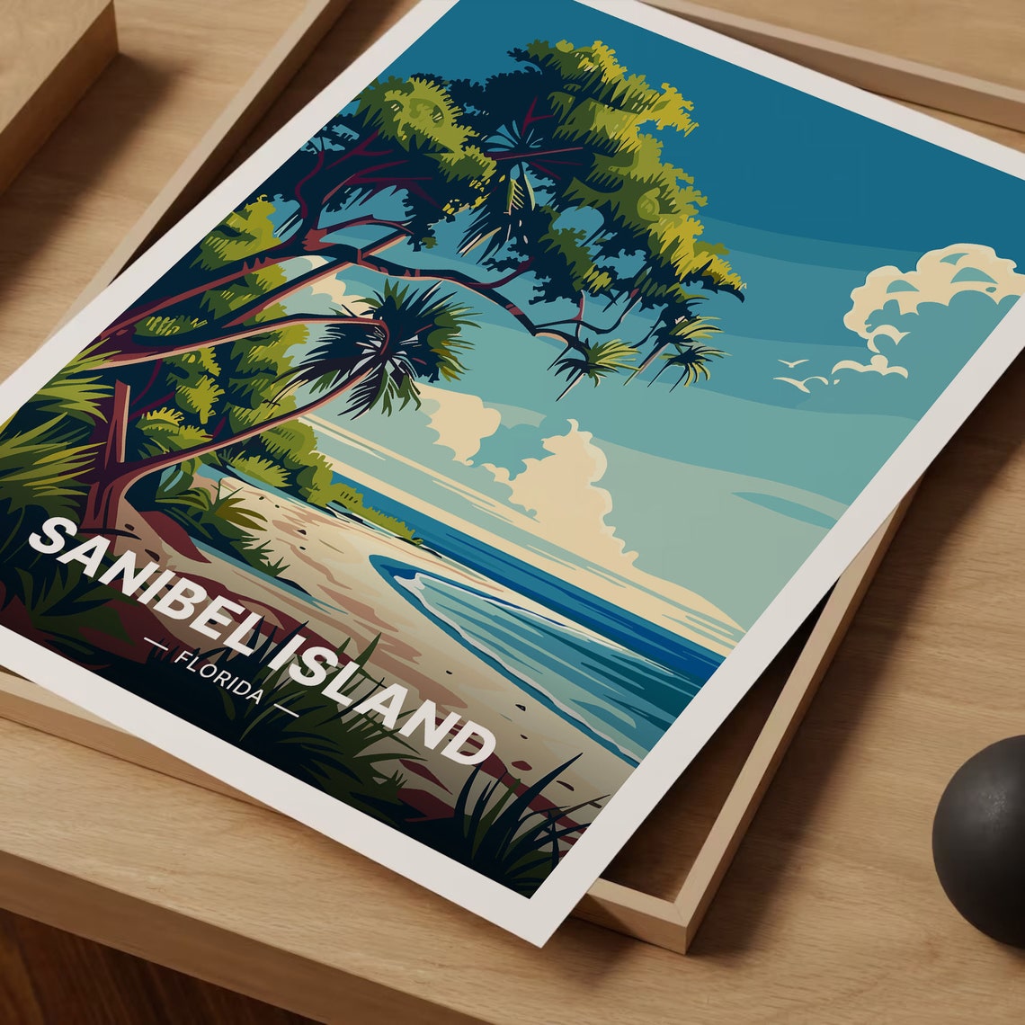 Sanibel Island Florida Tropical Gulf Coast Beach Travel Poster - Image 3