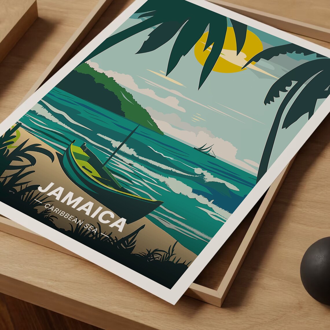Jamaica Retro Travel Poster, Caribbean Destination Decor - Image 3