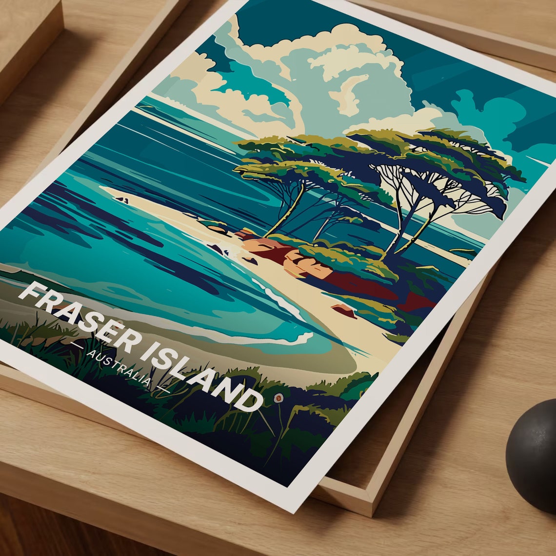 Fraser Island Australia Tropical Beach Turquoise Cove Travel Poster - Image 3