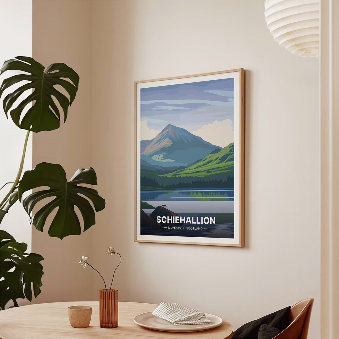 Schiehallion Munros Scotland Travel Poster, Hiking Trails - Image 2
