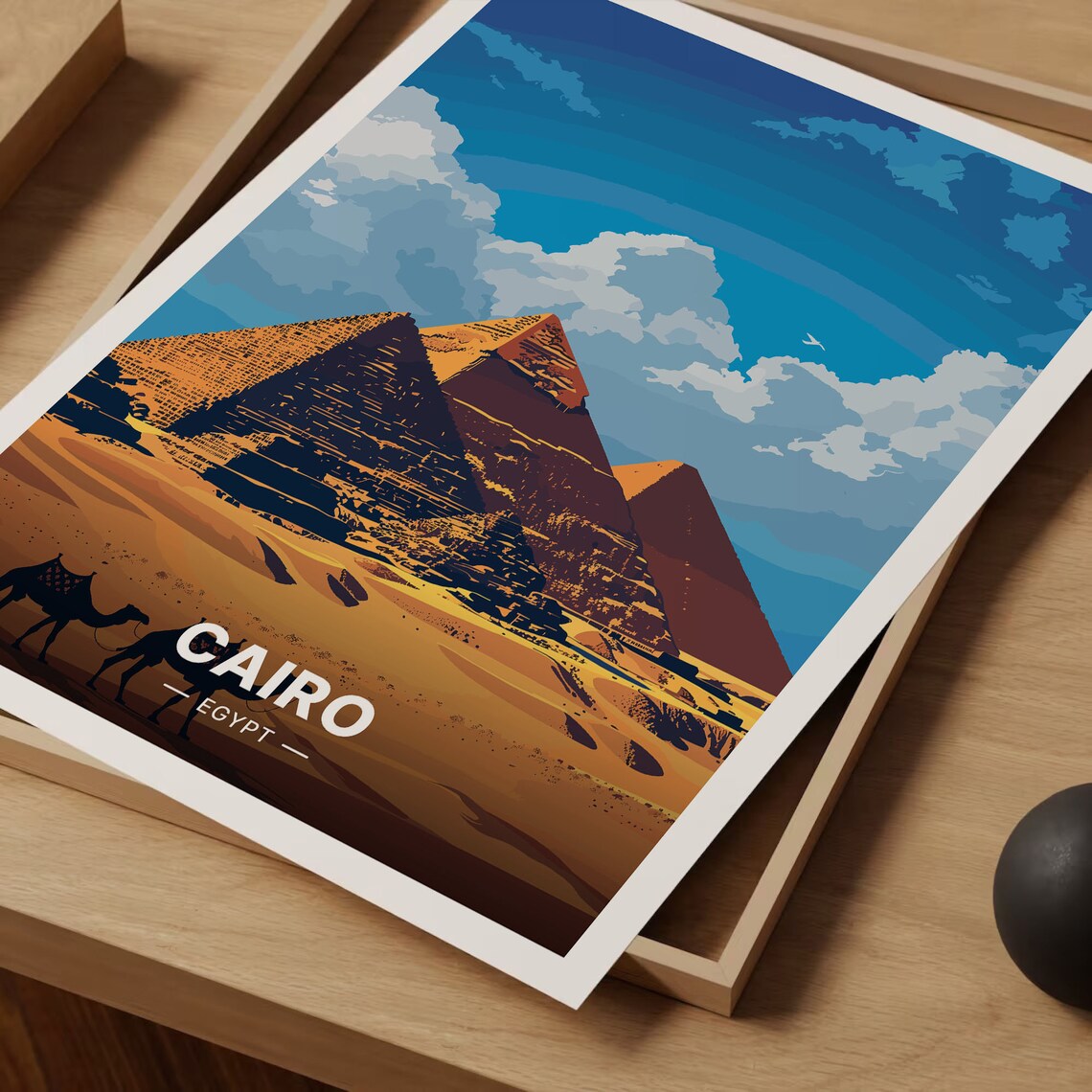 Cairo Pyramids of Giza Travel Poster, Egypt - Image 3