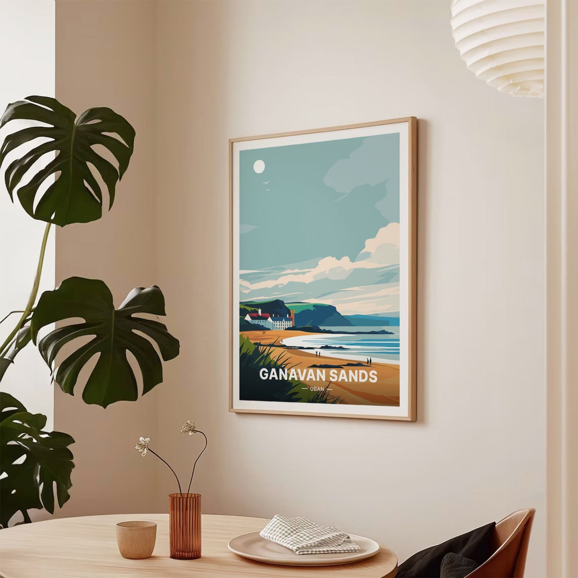 Ganavan Sands Oban Travel Poster Scottish Beach Moonlit Bay Art - Image 2