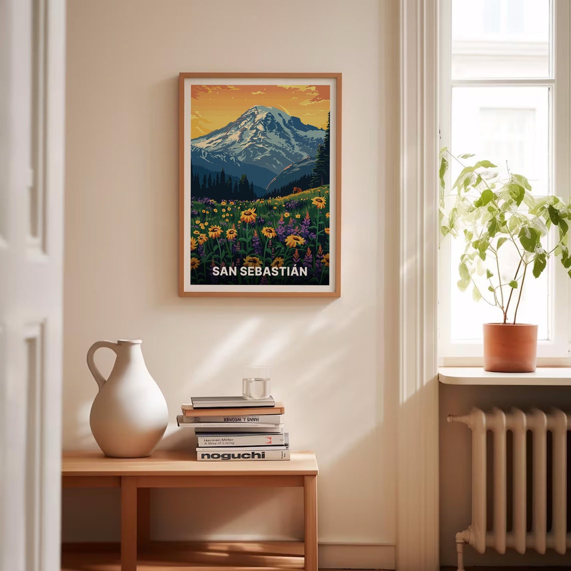 San Sebastian Mountain Meadow Wildflower Landscape Travel Poster - Image 4
