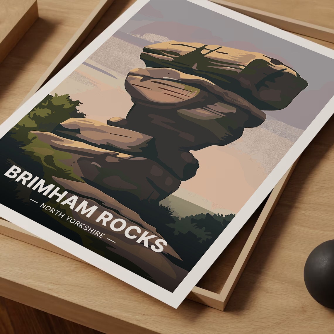 Brimham Rocks North Yorkshire Balanced Stone Rock Art Poster - Image 3