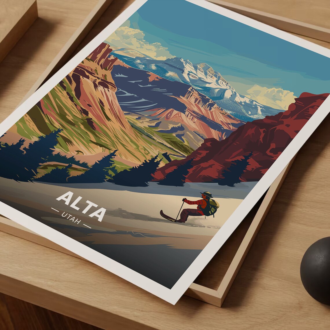 Alta Utah Ski Poster, Rocky Mountains Travel Poster - Image 3