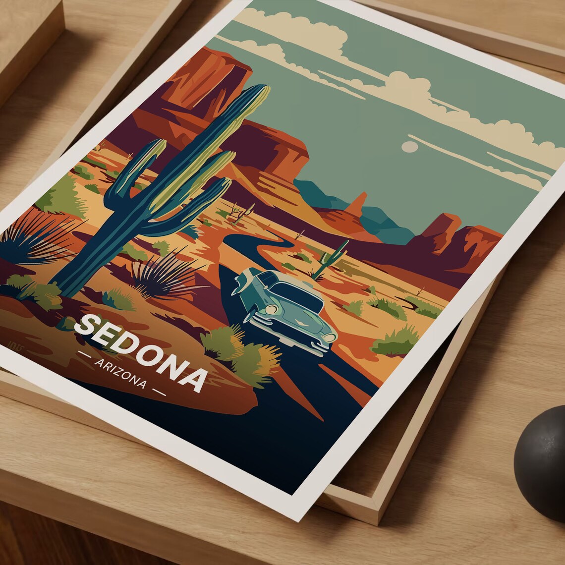 Sedona Arizona Retro Travel Poster, Desert Landscape - Image 3