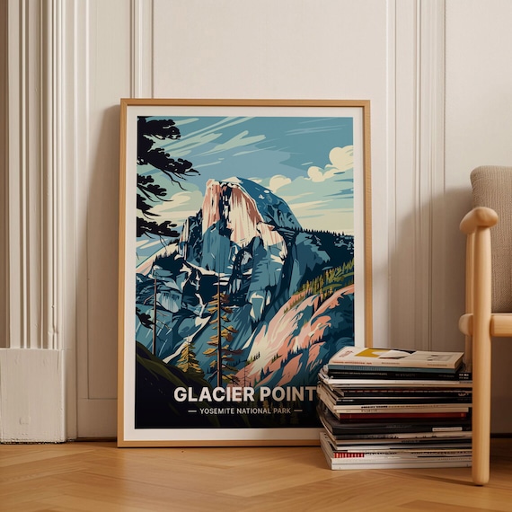 Glacier Point Yosemite Half Dome Mountain View Snow Peak Poster