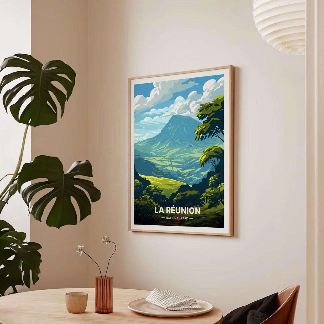 La Reunion National Park Volcano Rainforest Lush Green Travel Poster - Image 2