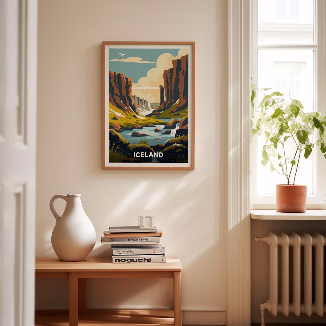 Iceland Canyon River Vintage Travel Poster Rustic Landscape Scene - Image 4