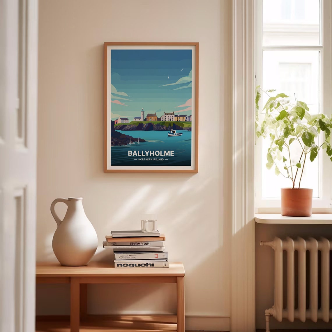 Ballyholme Northern Ireland Coastal Village Lighthouse Harbor Poster - Image 4