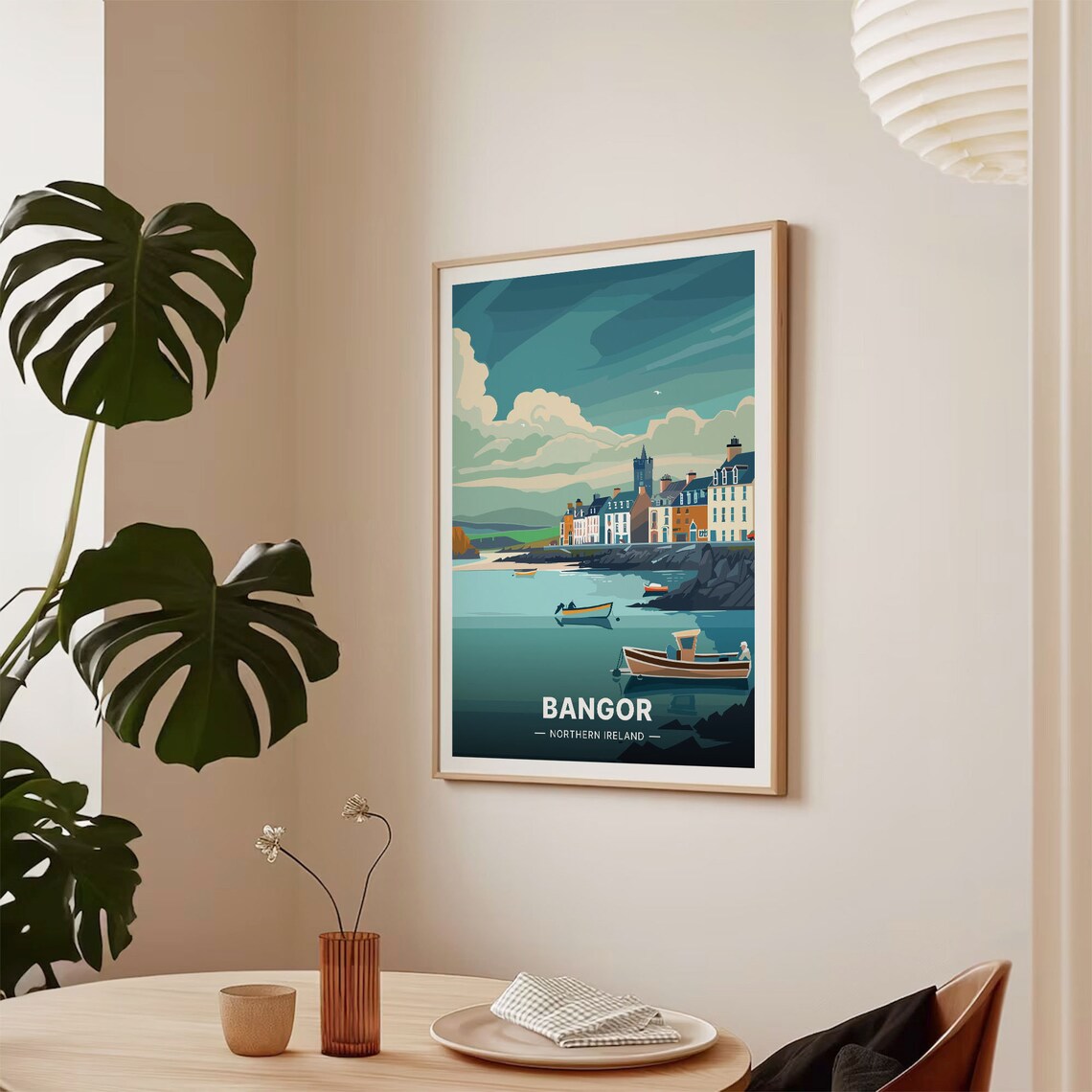 Bangor Northern Ireland Harbour Town Boats Coastal Travel Poster - Image 2