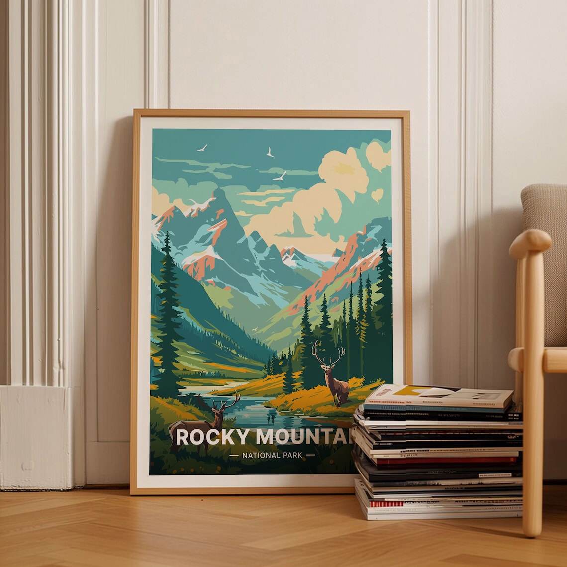 Rocky Mountain National Park Travel Poster, Landscape