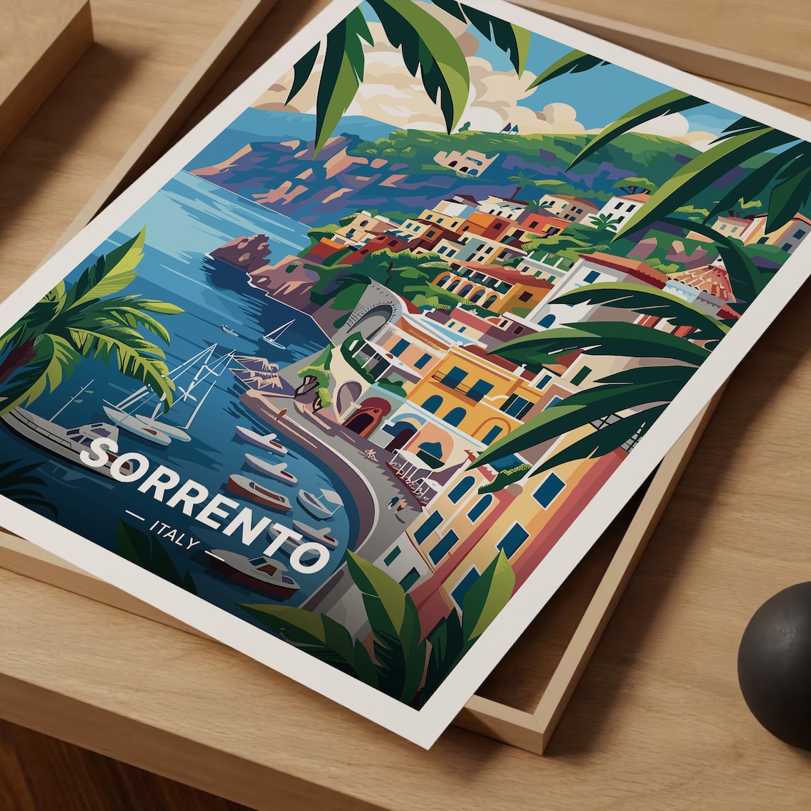 Sorrento Italy Vintage Travel Poster, Coastline Art Print - Image 3