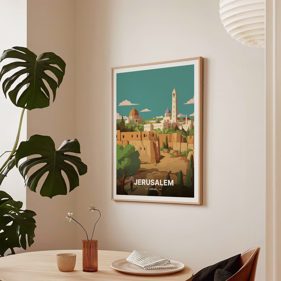 Jerusalem Israel Old City Domes Walls Historic Skyline Travel Poster - Image 2