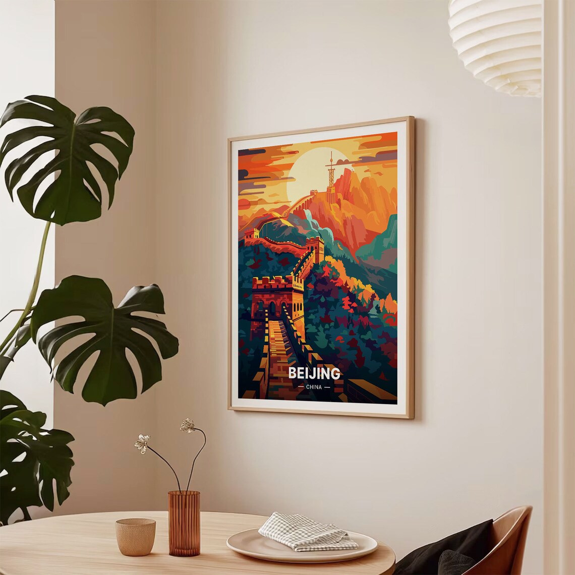 Beijing Retro Travel Poster, China Cityscape Art Print - Image 2