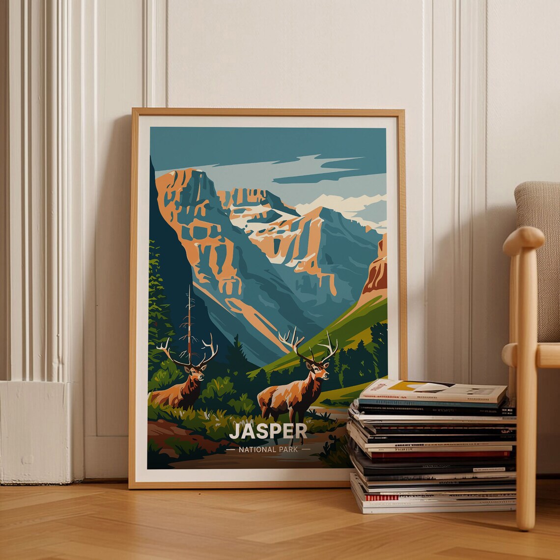 Jasper National Park Travel Poster, Canadian Rockies