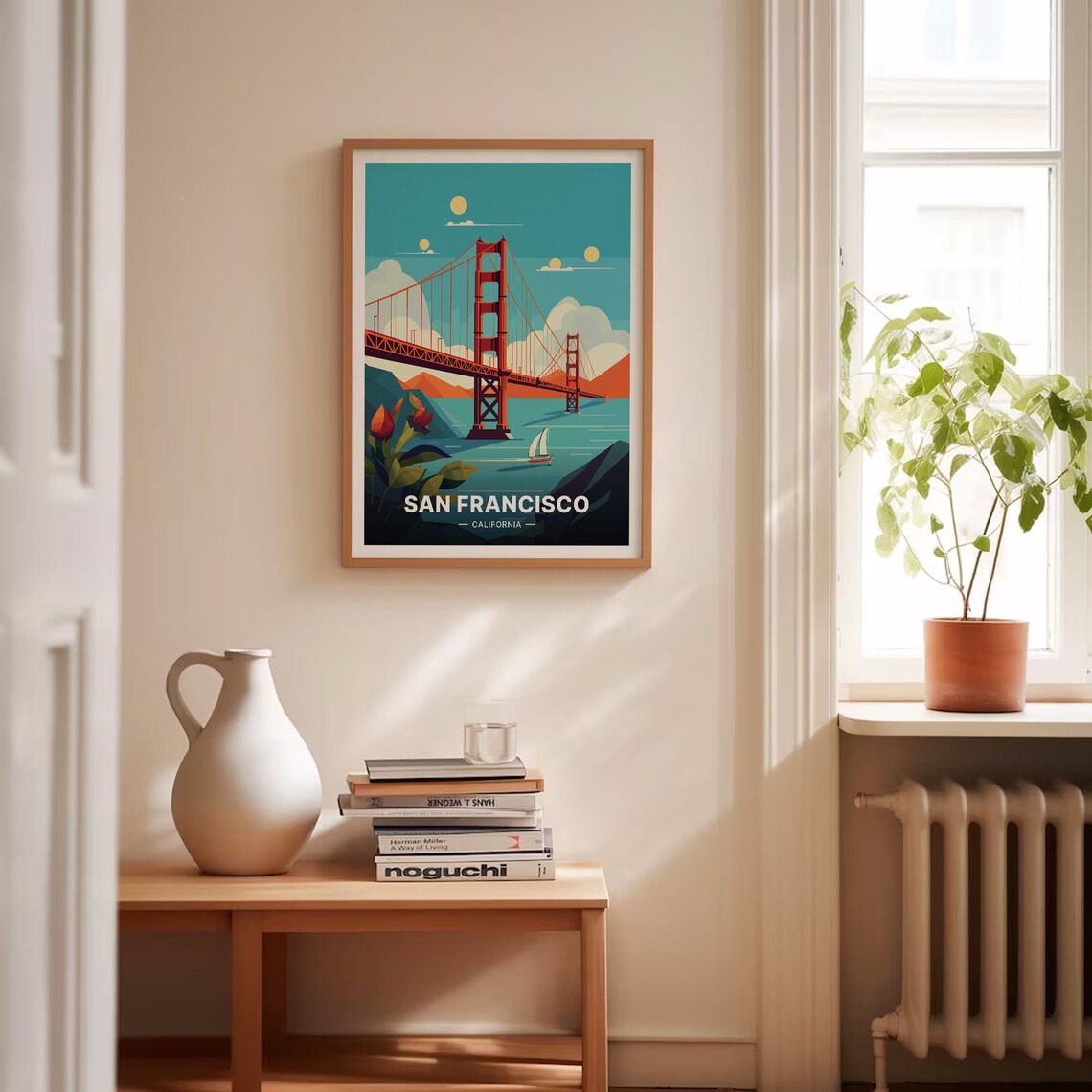 San Francisco Golden Gate Bridge Retro Travel Poster - Image 4