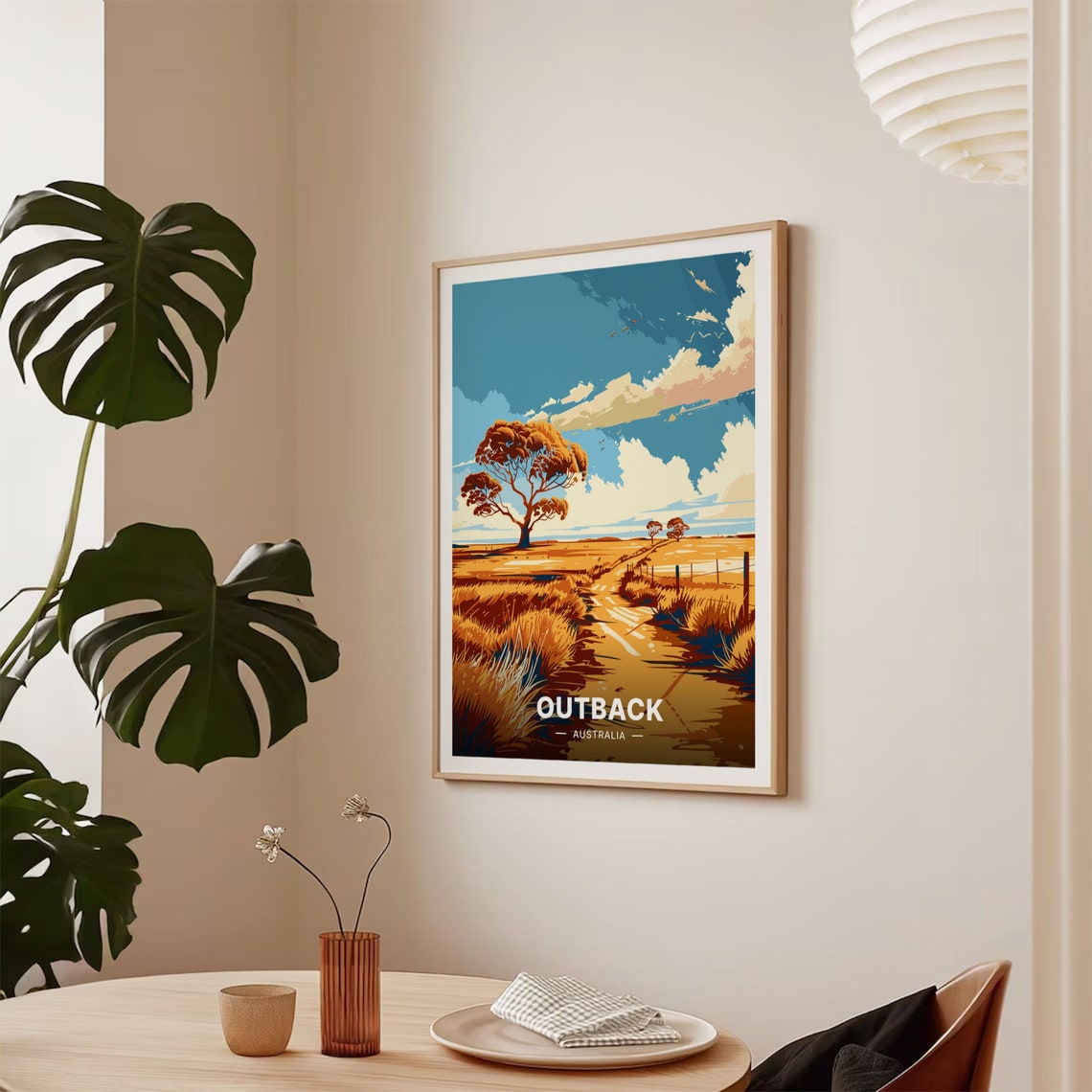 Australia Outback Golden Plains Gum Tree Vintage Travel Poster - Image 2