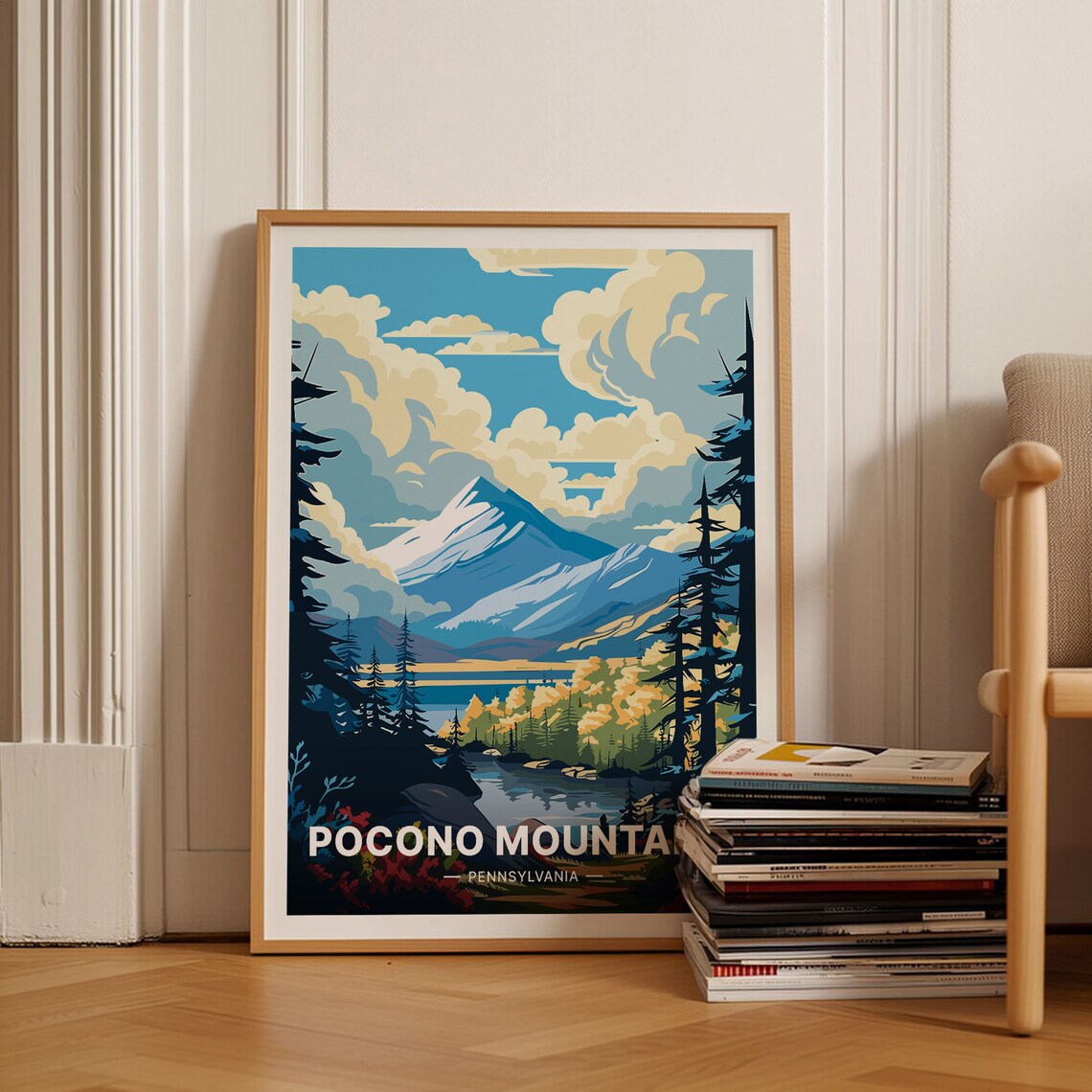 Pocono Mountains Pennsylvania Travel Poster Art Print